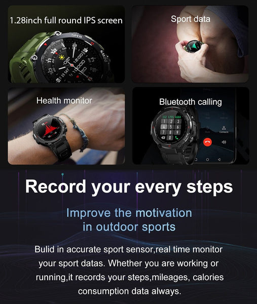 Smart Watch Men Bluetooth Call Full Touch Smartwatch Waterproof Sport Fitness Tracker Custom Dials - SolaceConnect.com