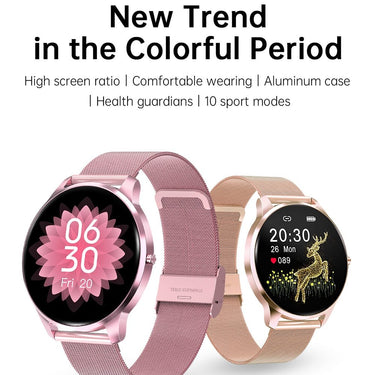Smart Watch Women Full Touch Smartwatch Men IP68 Waterproof Sports Heart Rate Blood Pressure Monitor - SolaceConnect.com