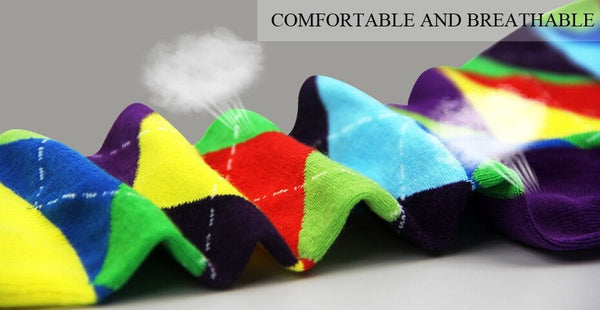 Fun Colorful Argyle Men's Breathable Cotton Socks for Wedding Gift  -  GeraldBlack.com