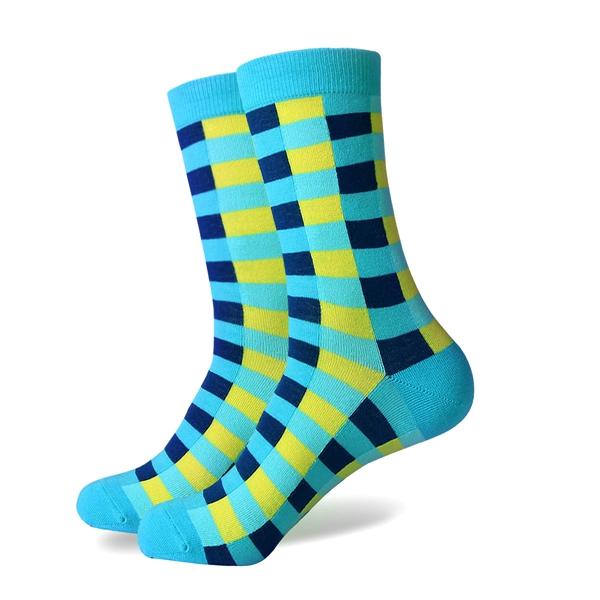 Fun Colorful Argyle Men's Breathable Cotton Socks for Wedding Gift - SolaceConnect.com
