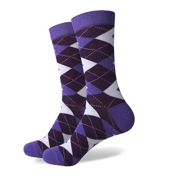 Fun Colorful Argyle Men's Breathable Cotton Socks for Wedding Gift - SolaceConnect.com