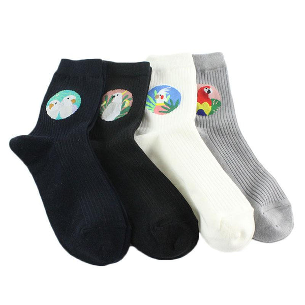 Funny Characters Sushi Bird Art Food Fruit Oil Painting Socks for Women - SolaceConnect.com