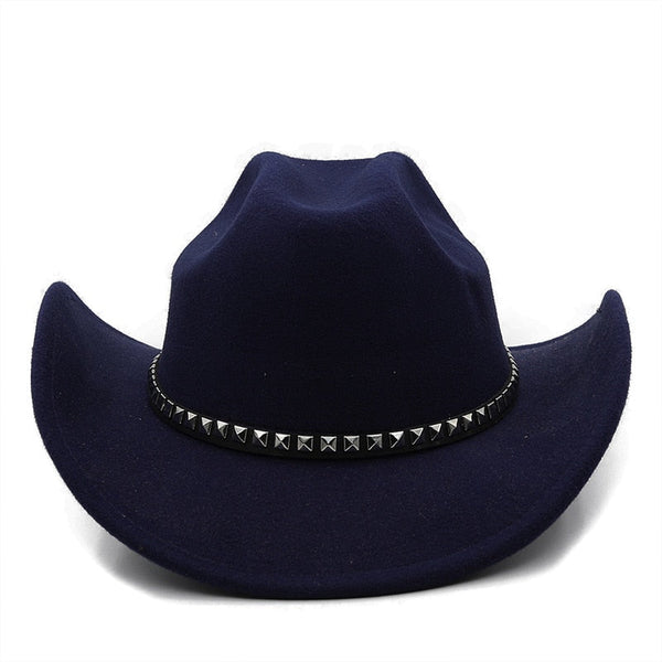 Gentleman Western Cowboy Vintage Wide Brim Cowgirl Jazz Cap With Leather Toca Sombrero Cap  -  GeraldBlack.com