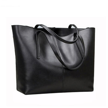 Genuine Big Black Luxury Leather Shoulder Bag Famous for Women  -  GeraldBlack.com