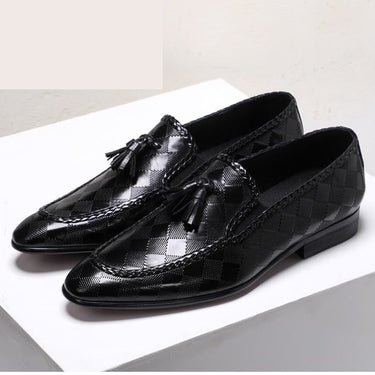 Genuine Bullock Leather Men’s Slip-On Business Shoes with Tassel - SolaceConnect.com