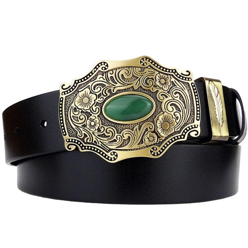 Genuine Cow Leather Belts with Brass Plated Copper Buckle for Men  -  GeraldBlack.com