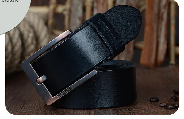 Genuine Cow Leather Vintage Designer Pin Buckle Belts for Men  -  GeraldBlack.com