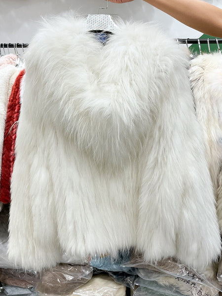 Genuine fur jacket women short thick fox fur coat slim vest natural raccoon fur vest winter  -  GeraldBlack.com