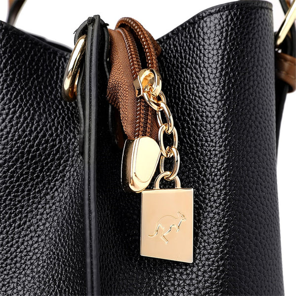 Genuine Large Capacity Casual Tote Bag Leather Shoulder Crossbody Bags Simple Shopper Bag Designer Handbag  -  GeraldBlack.com