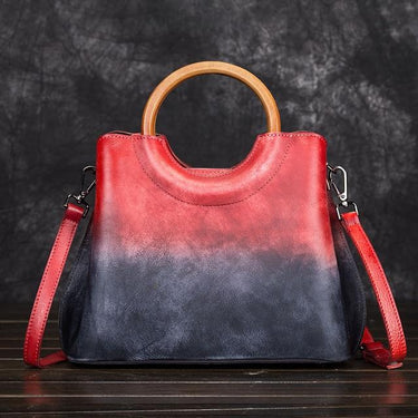 Genuine Leather Brush Color Square Vintage Crossbody Handbags for Women - SolaceConnect.com