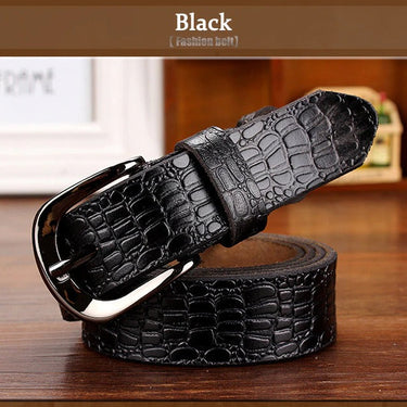 Genuine Leather Fashion Crocodile Second Layer Belts for Women  -  GeraldBlack.com