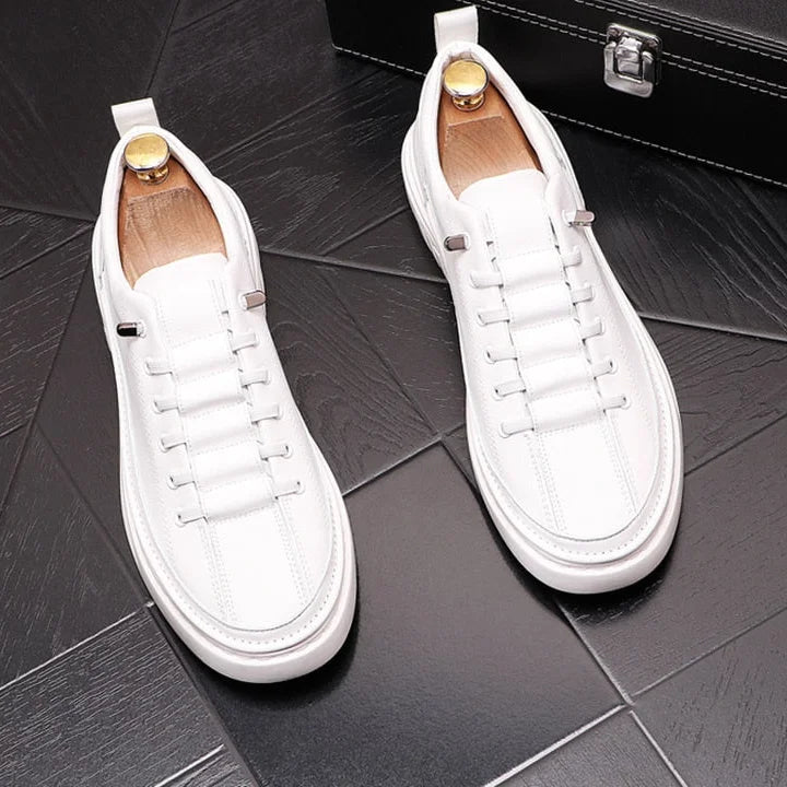 Genuine Leather Men Casual Shoes Hip Hop Board Shoes Loafers Chaussure Homme A6  -  GeraldBlack.com