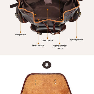 Genuine Leather Men's Backpacks Fashion Travel Bag pack Laptop Bag Large Capacity School Daypack Luxury Rucksack  -  GeraldBlack.com