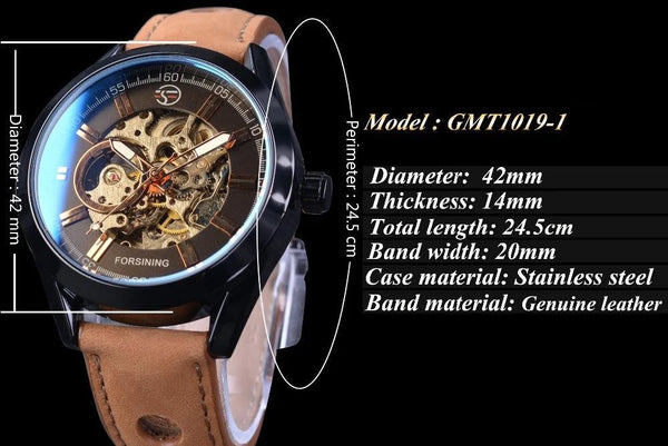 Genuine Leather Men’s Casual Top Military Automatic Sport Watch - SolaceConnect.com
