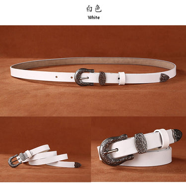 Genuine Leather Pin Buckle Belt For Women Casual Trend Fashion Personality Decorative Waistband  -  GeraldBlack.com