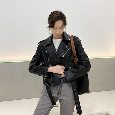 Genuine Leather Real Sheepskin Short Korean Style Jacket for Women - SolaceConnect.com