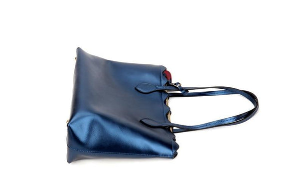 Genuine Leather Silver Flower Big Shoulder Handbags for Women - SolaceConnect.com