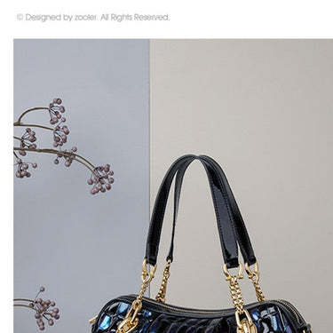 Genuine Leather Women Fashion Portable Large Capacity Cowhide Middle Aged Tote Handbag  -  GeraldBlack.com
