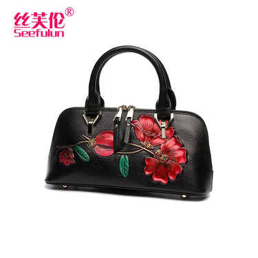 Genuine Leather Women Fashion Temperament Small Handbag Shoulder Messenger Handbag Dress Cheongsam Banquet Bag  -  GeraldBlack.com