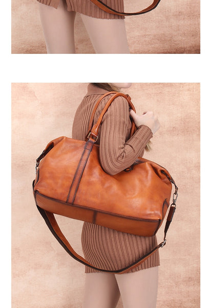 Genuine Leather Women Portable Cowhide Shoulder Crossbody Bag Fashion Large Capacity Tote Bucket Bag  -  GeraldBlack.com