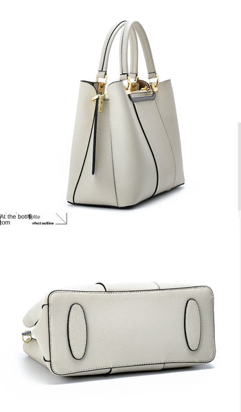 Genuine Leather Women Simple Luxury Designer Middle Aged Versatile Shoulder Messenger Handbags  -  GeraldBlack.com