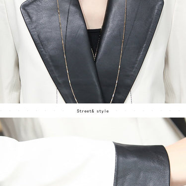 Genuine Sheepskin Leather Short Loose Korean Fashion Jacket for Women - SolaceConnect.com