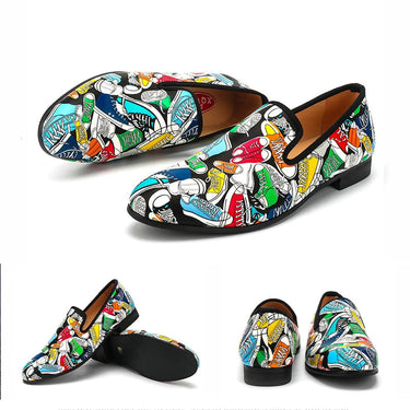 Geometric Pattern Leather Dress Party and Wedding Men Loafers Shoes  -  GeraldBlack.com