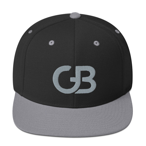 Gerald Black Snapback Hat Final Gray GB Logo with Flat Brim  -  GeraldBlack.com