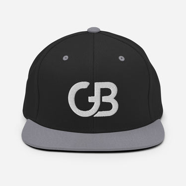 Gerald Black Snapback Hat Final Wht GB Logo with Flat Brim  -  GeraldBlack.com