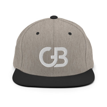Gerald Black Snapback Hat Final Wht GB Logo with Flat Brim  -  GeraldBlack.com