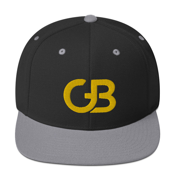 Gerald Black Snapback Hat Final YEL GB Logo with Flat Brim  -  GeraldBlack.com