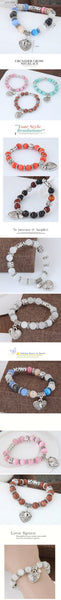 Glasses Stone Handmade Beads Heart Shaped Vintage Bracelet for Women  -  GeraldBlack.com
