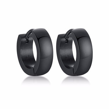 Glossy Stainless Steel Small Circle Hoop Earrings for Men and Women - SolaceConnect.com