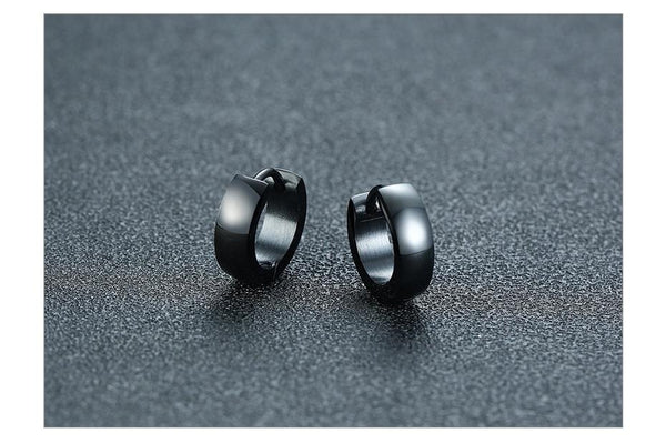 Glossy Stainless Steel Small Circle Hoop Earrings for Men and Women - SolaceConnect.com