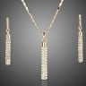 Gold Clear Austria Crystals Drop Earrings and Pendant Necklace Jewelry Sets  -  GeraldBlack.com