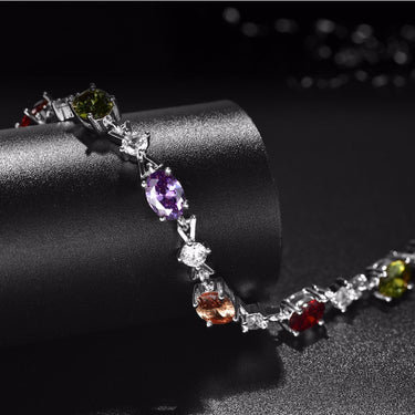 Gold Color Rose AAA Cubic Zirconia Chain Link Bracelets for Women  -  GeraldBlack.com