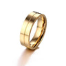 Gold Color Stainless Steel Cubic Zirconia Wedding Bands for Men Women - SolaceConnect.com