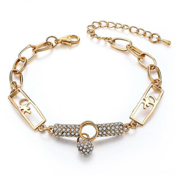 Gold Color Women's Crystal Bracelets & Bangles Jewelry with Stones - SolaceConnect.com