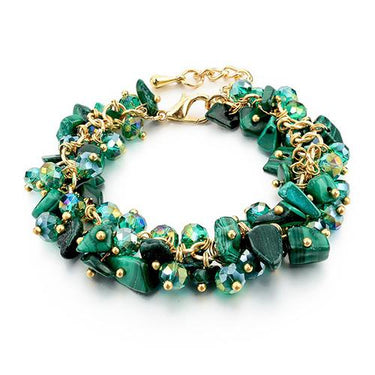 Gold Color Women's Crystal Bracelets & Bangles Jewelry with Stones - SolaceConnect.com