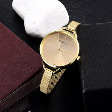 Gold Fashion Bracelet Stainless Steel Quartz Wristwatches for Women  -  GeraldBlack.com