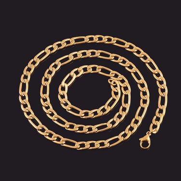 Gold Filled Stainless Steel Figaro Link Chain Necklace for Men Women  -  GeraldBlack.com