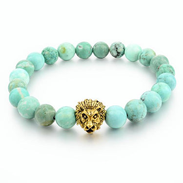 Gold Lion Strand Femme Beads with Natural Stone Bracelets for Women Men - SolaceConnect.com