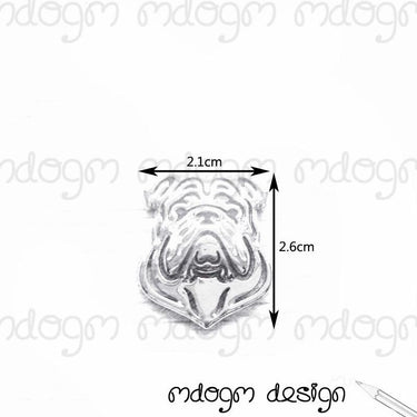 Gold Silver Plated English Bulldog Animal Shape Metal Pendant Keychain - SolaceConnect.com