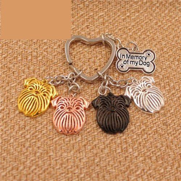 Gold Silver Plated Metal Dog Animal Pendant Keychain for Bag &amp; Car - SolaceConnect.com