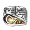 Golden Skull Ear Punk Biker Men's Ring Silver Signet Heavy Rock Jewelry  -  GeraldBlack.com