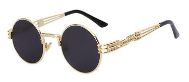 Gothic Steampunk Shades Round Metal Wrap Sunglasses for Men Women - SolaceConnect.com