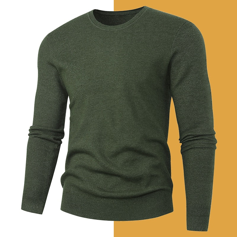 Green-2121 Men's Pullover Sweater Fashion Soft Autumn Slim Sweater Jersey Knitwear Winter Jumper Tops Sweatshirt Plus Size  -  GeraldBlack.com