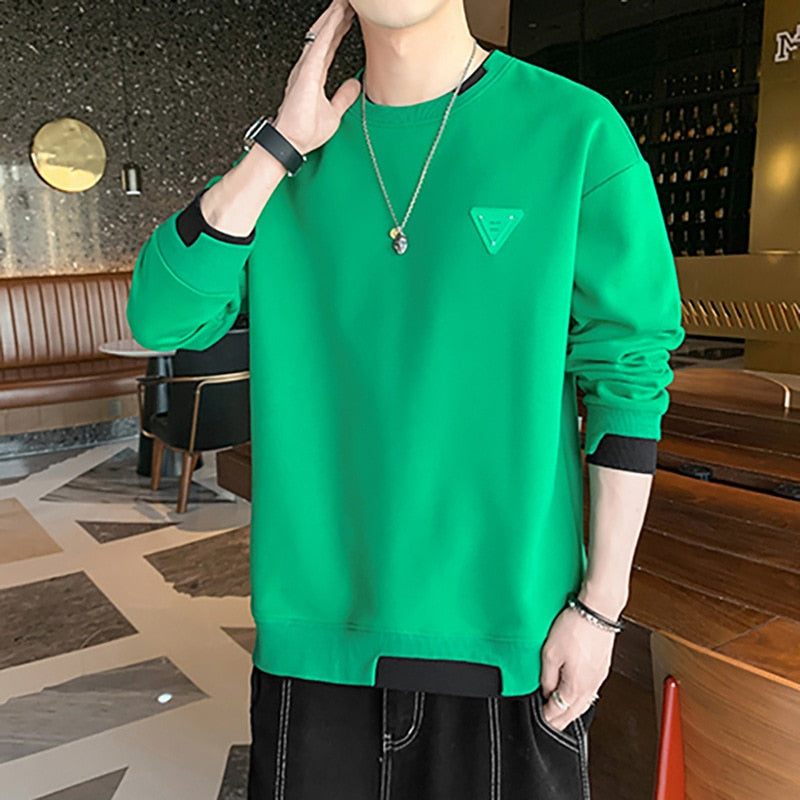 Green Color Casual Thick Warm Winter Men's Luxury Knitted Pullover Sweater Wear Jersey Fashions 71819  -  GeraldBlack.com