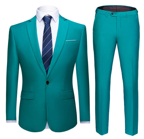 Green Party Wedding Formal Business Slim Suit Jacket Pants for Men  -  GeraldBlack.com