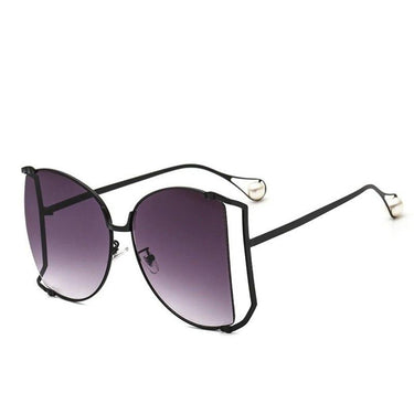 Half Frame Hollow Fashion Gold Transparent Square Sunglasses for Women  -  GeraldBlack.com